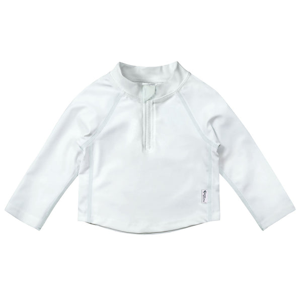 UPF 50+ Zip Rashguard Shirt - White