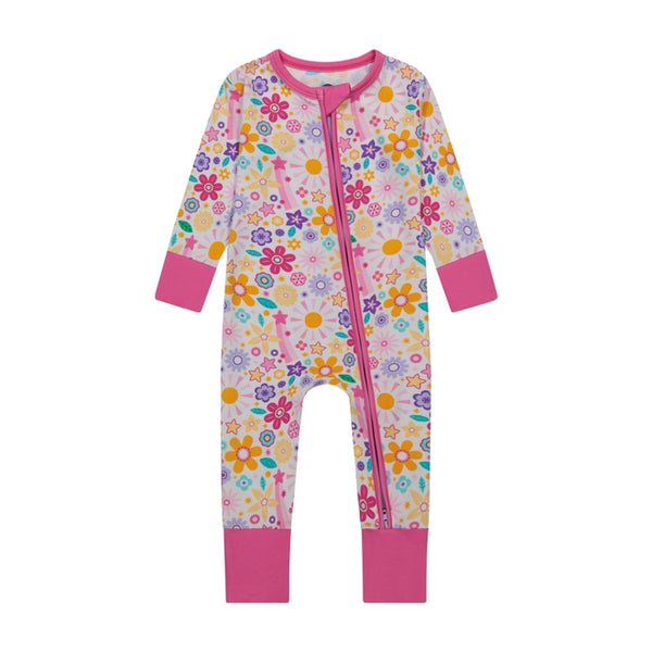 Bamboo Convertible Footie - Flower Power