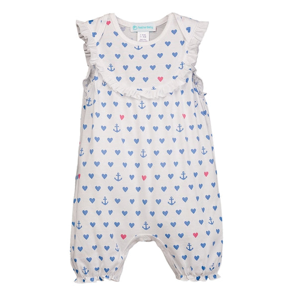Yoke Romper - Anchored in Love on White