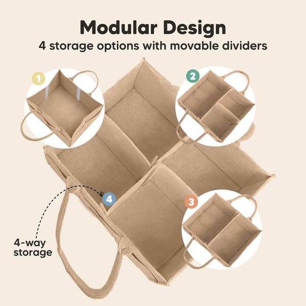Diaper Caddy Organizer - Taupe