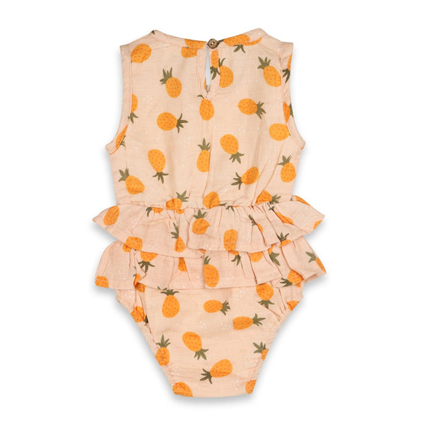 Short Baby Romper - Pineapple Ruffle