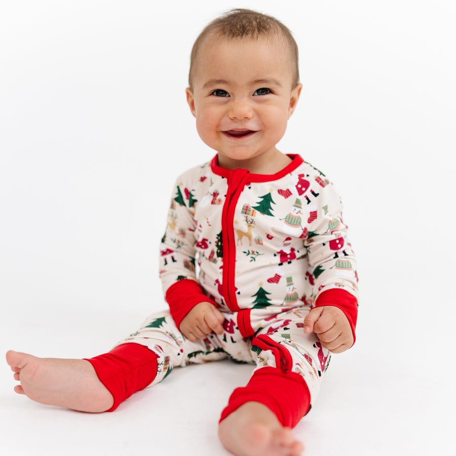 Bamboo Convertible Baby Pajamas - Cozy Christmas