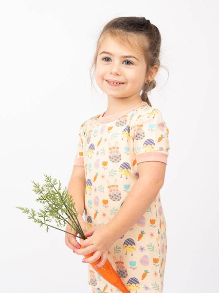 Bamboo Two Piece Short Sleeve Pajamas - Egg Hunt