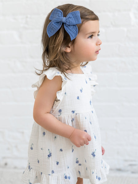 Organic Jane Muslin Dress - Elena Floral/Lilla