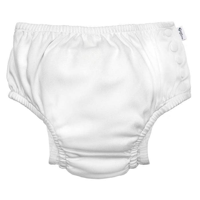 Eco Snap Swim Diaper with Gussets - White