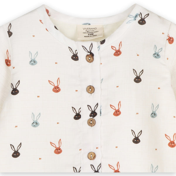 Long Sleeve Baby Jumpsuit - Mini Bunnies