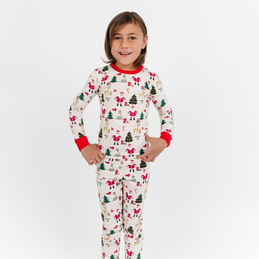 Bamboo Two Piece Long Sleeve Pajamas - Cozy Christmas