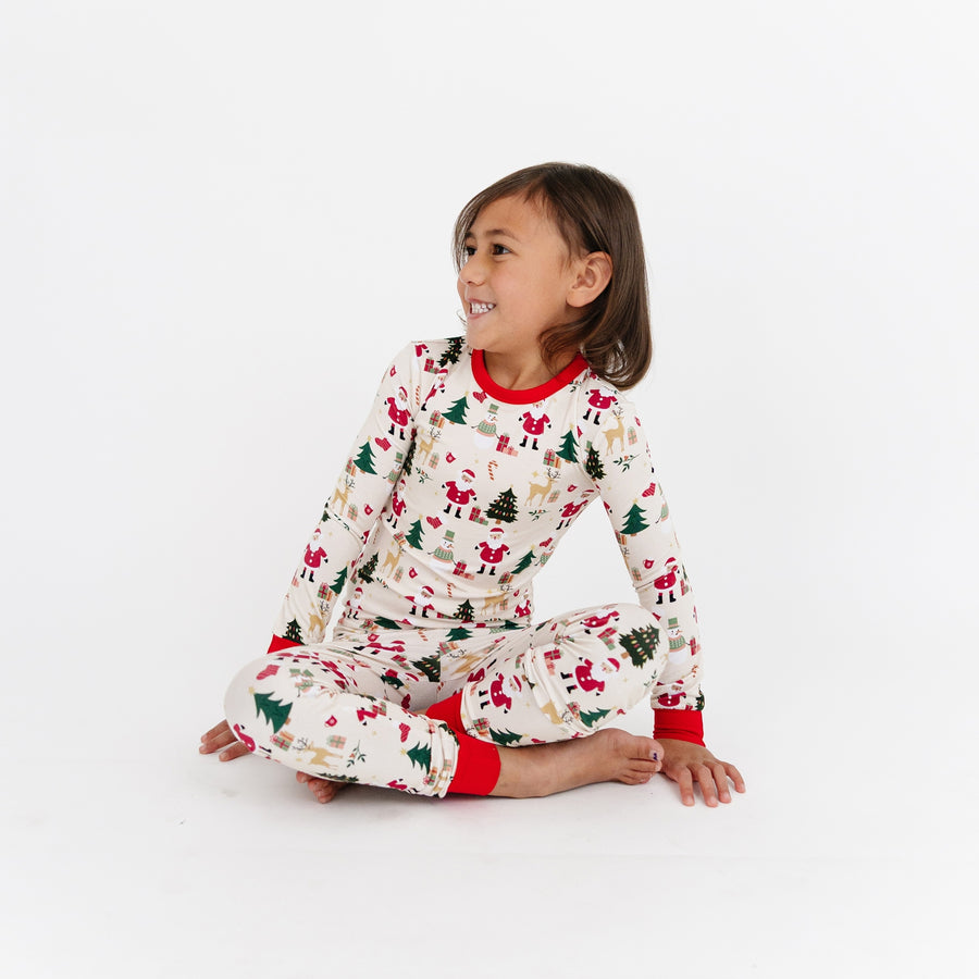 Bamboo Two Piece Long Sleeve Pajamas - Cozy Christmas