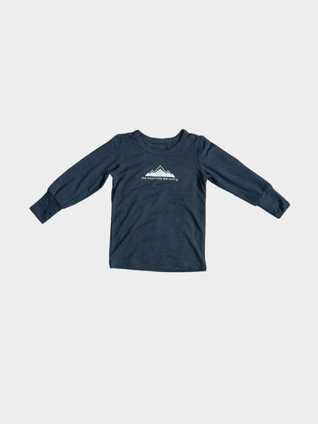 Long Sleeve Screen-Printed Tee - Mountains
