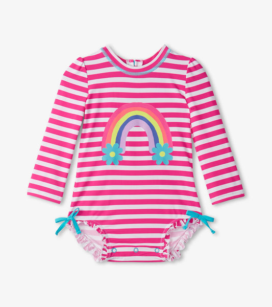 Candy Stripes Rashguard Swimsuit