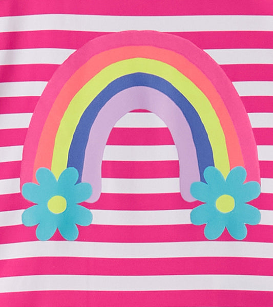 Candy Stripes Rashguard Swimsuit