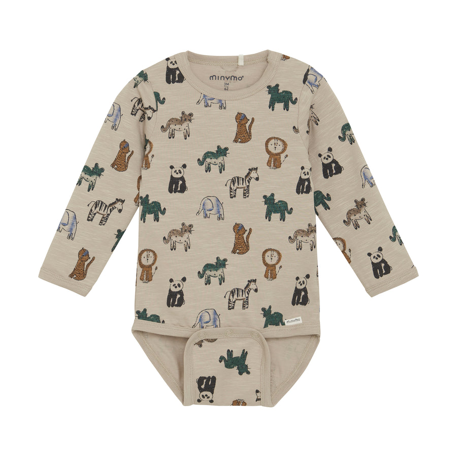 Long Sleeve Bodysuit - Oxford Tan Jungle