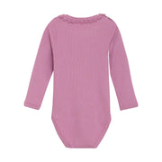 Long Sleeve Ribbed Bodysuit - Mauve Orchid