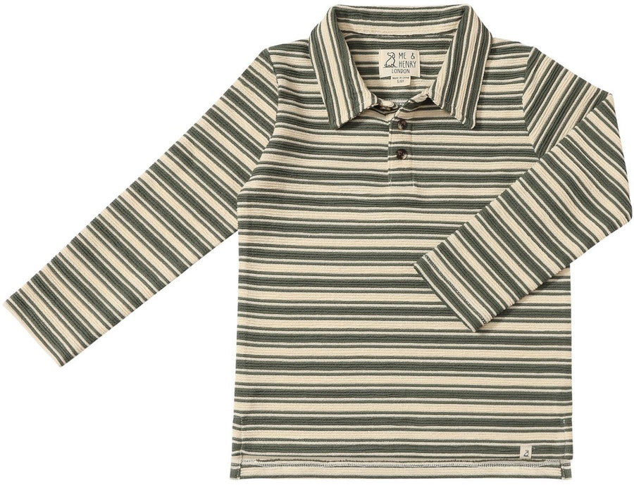 Midway Polo - Green/Cream Textured