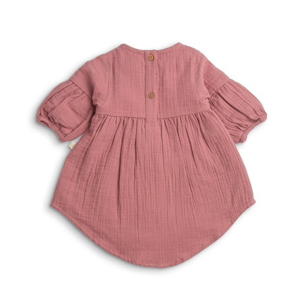 Organic Cotton Balloon Dress - Rose