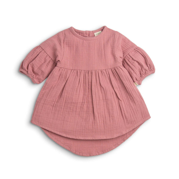 Organic Cotton Balloon Dress - Rose