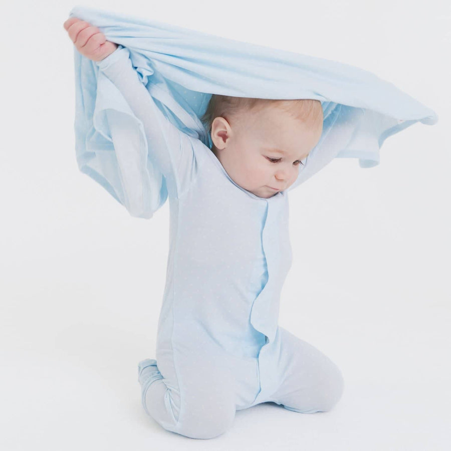 Modal Swaddle Blanket - Blue Pin Dot