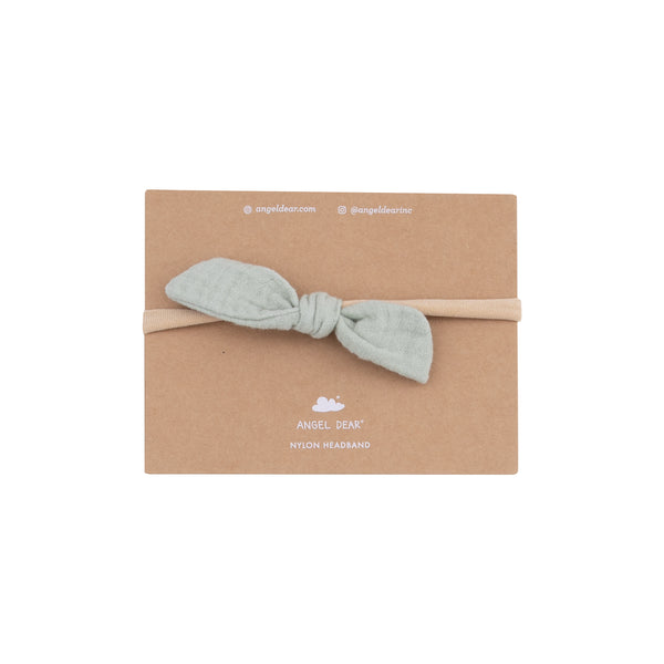 Bow with Nylon Headband- Solid Desert Green