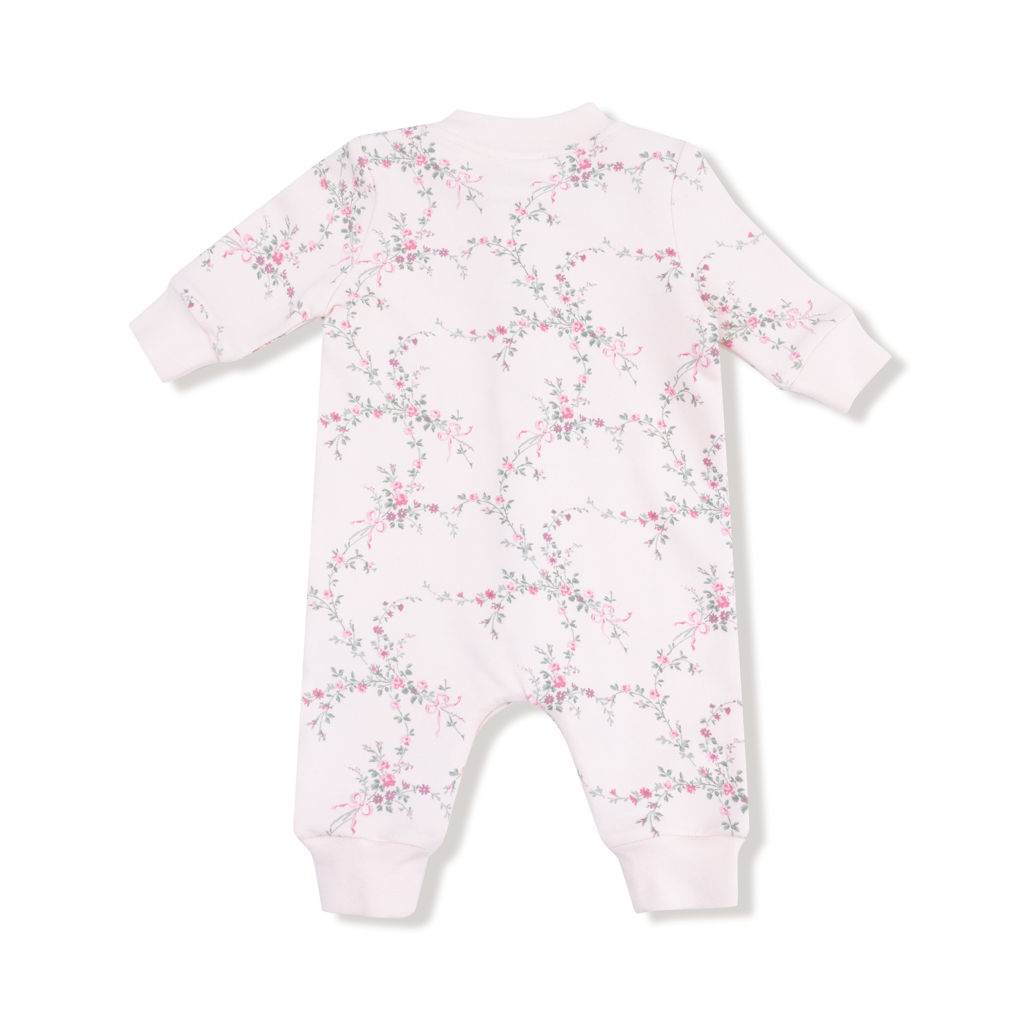 Baseball Collar Romper with Front Placket - Antoinette Floral