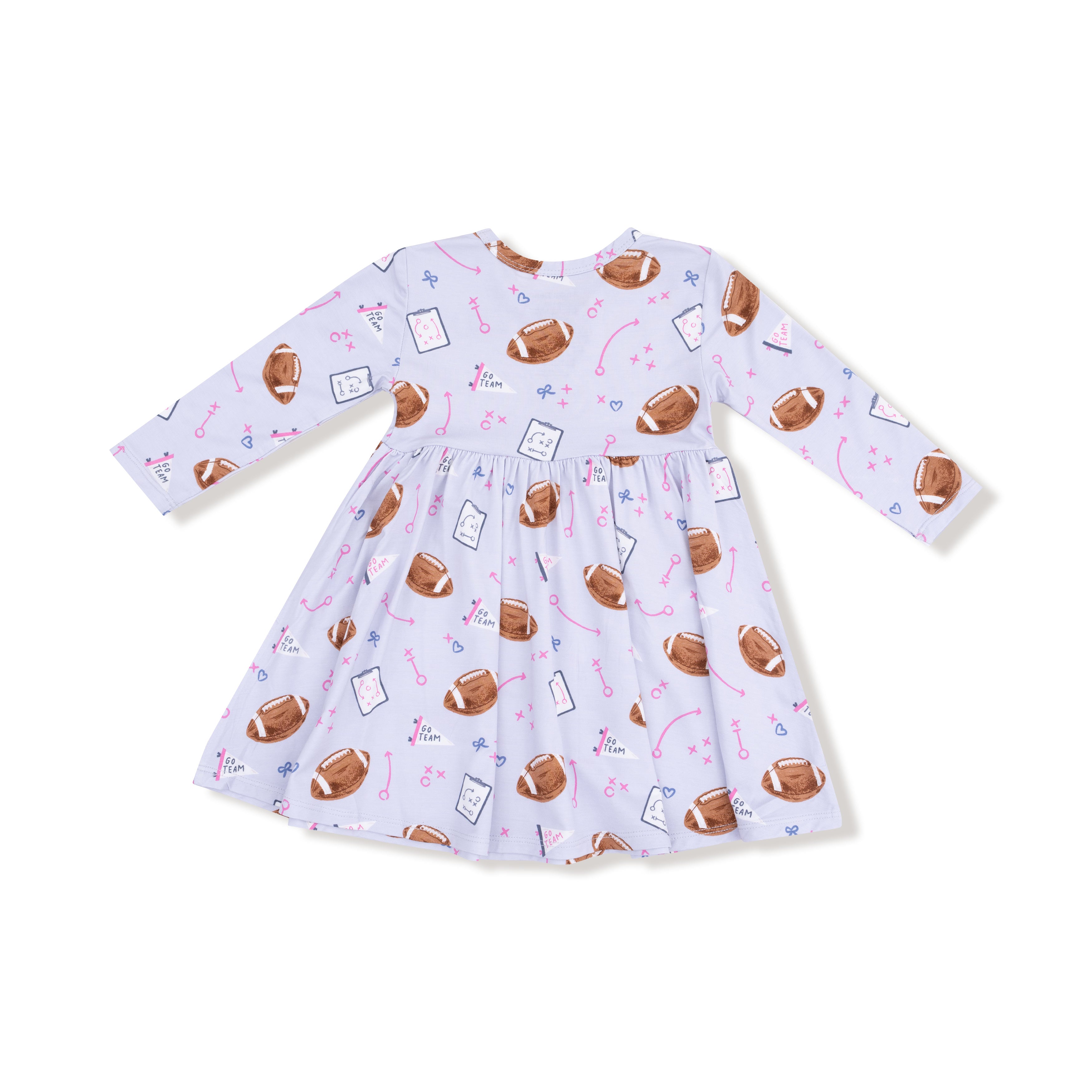 Long Sleeve Twirly Dress - Touchdown Time - Lavender
