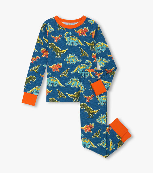 Cotton Stretch Pajama Set - Dino Roar