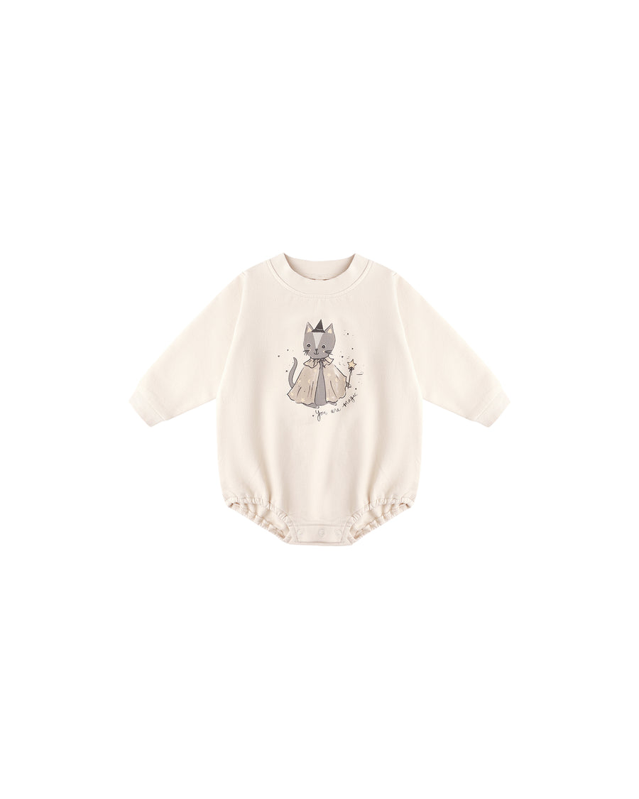 Crewneck Bubble Romper - Magic Cat
