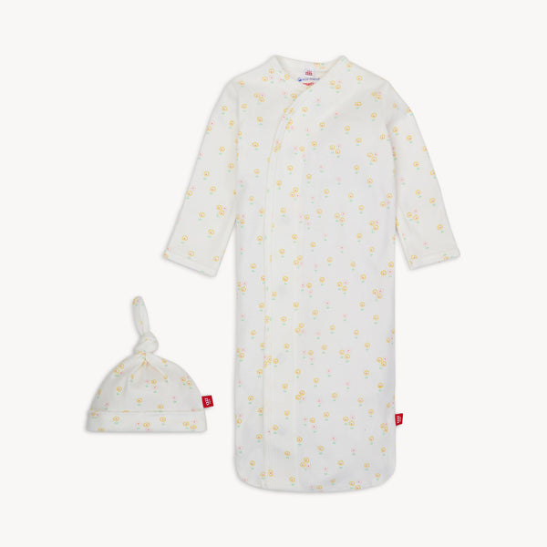 Organic Cotton Magnetic Gown & Hat - Evangeline