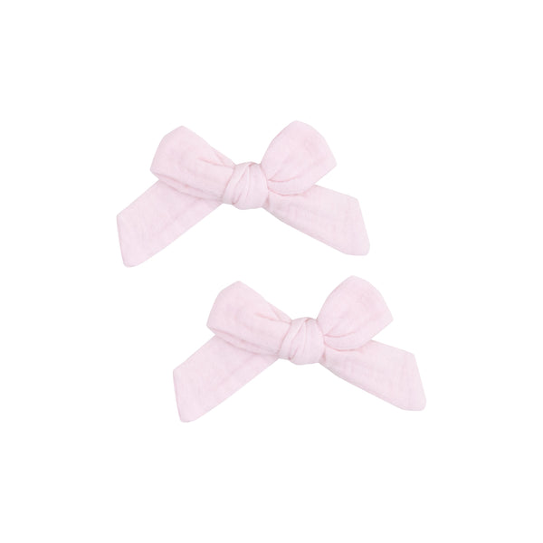 Bow Hair Clips (Set of 2) - Solid Muslin Ballerina