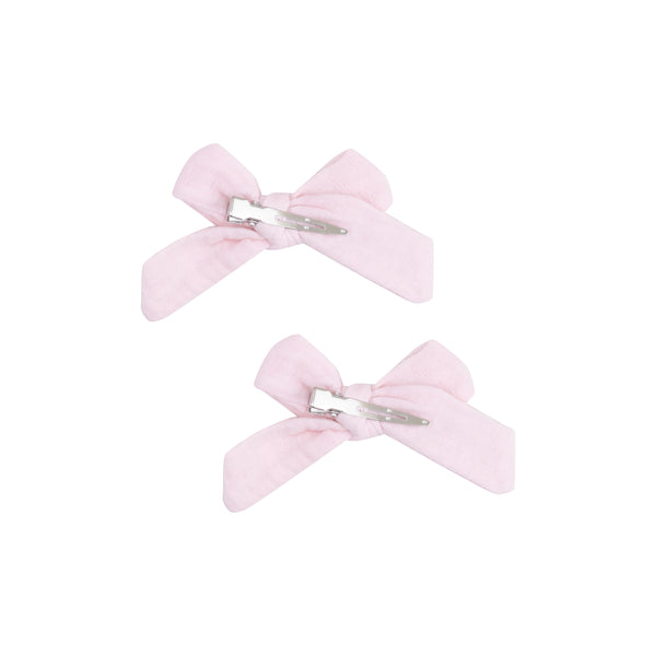 Bow Hair Clips (Set of 2) - Solid Muslin Ballerina