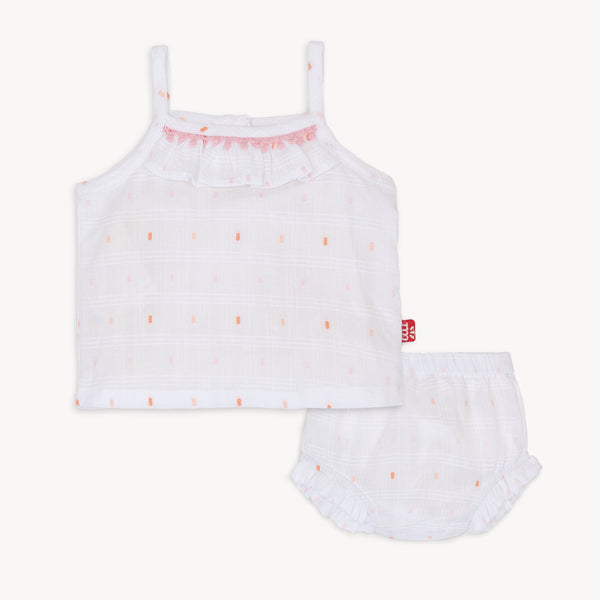 Cotton Tank and Bloomer - White