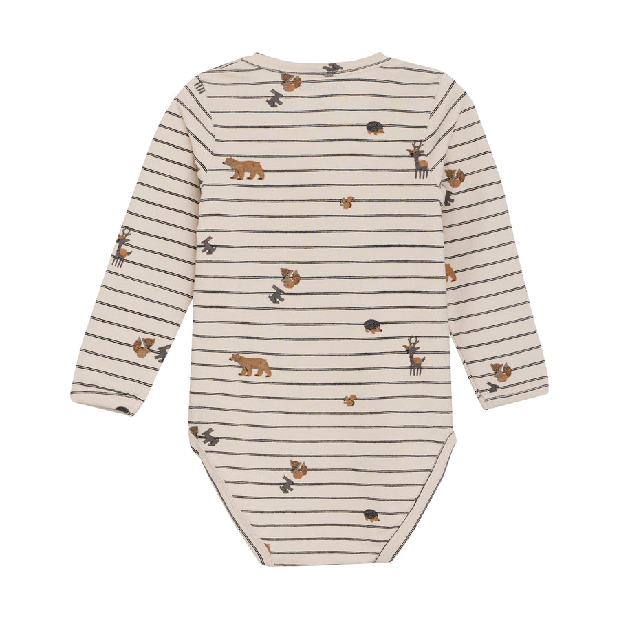 Long Sleeve Bodysuit - Woodland Stripe