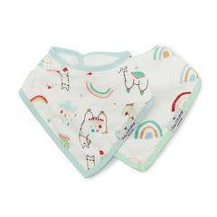 Luxe Muslin Bandana Bib Set - Llama/Rainbow