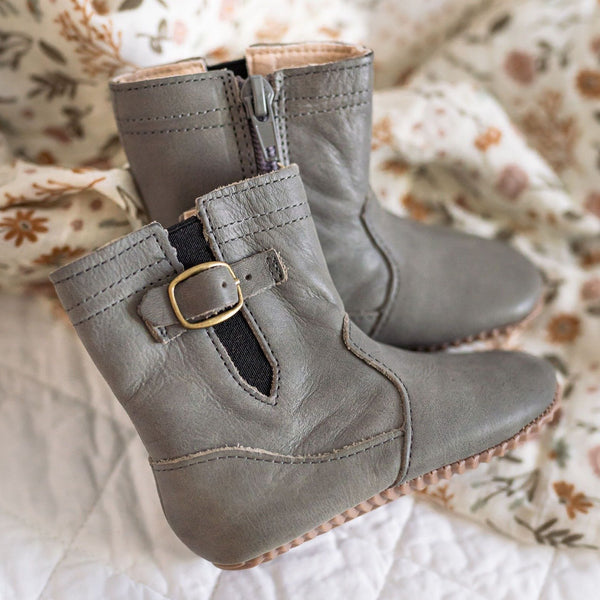 Saddle Riding Boot with Weatherproof Sole - Dusty Gray