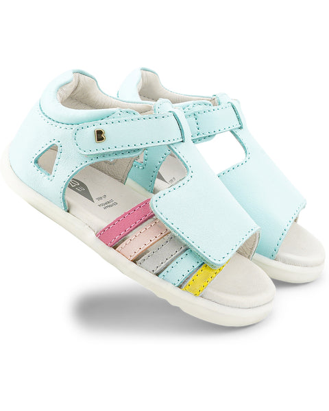 Step Up Mirror Sandal Mist and Dusk Pearl Rainbow Green Bean