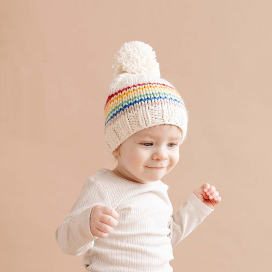 Rainbow Stripe Knit Hat - Reagan