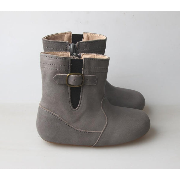 Saddle Riding Boot with Weatherproof Sole - Dusty Gray