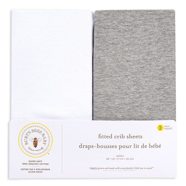 Organic Cotton Crib Sheet - Set of 2 (Various Colors)