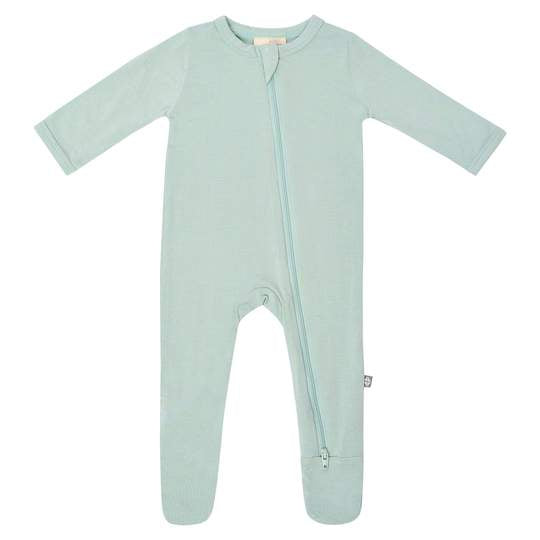 Bamboo Zippered Footie - Sage