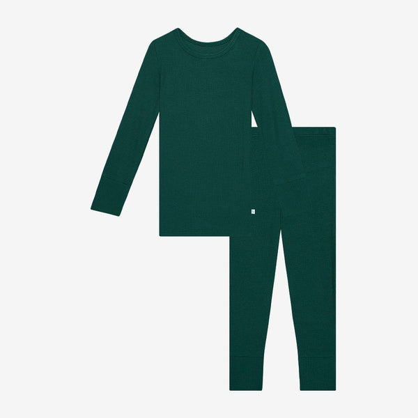 Long Sleeve Loungewear - Hunter Green Waffle