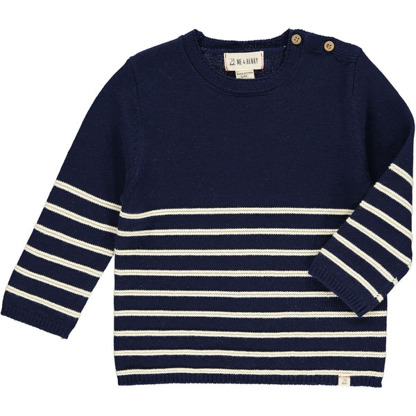Breton Sweater - Navy & Cream Stripe