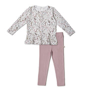 Organic Peplum Top & Legging Set - Garden