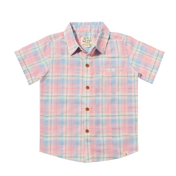 Newport Woven Shirt - Pink and Blue Plaid