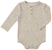 AYNOR Henley Rib Onesie - Heathered Biscuit