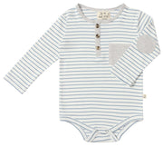 STANTON Henley Onesie - Blue/White