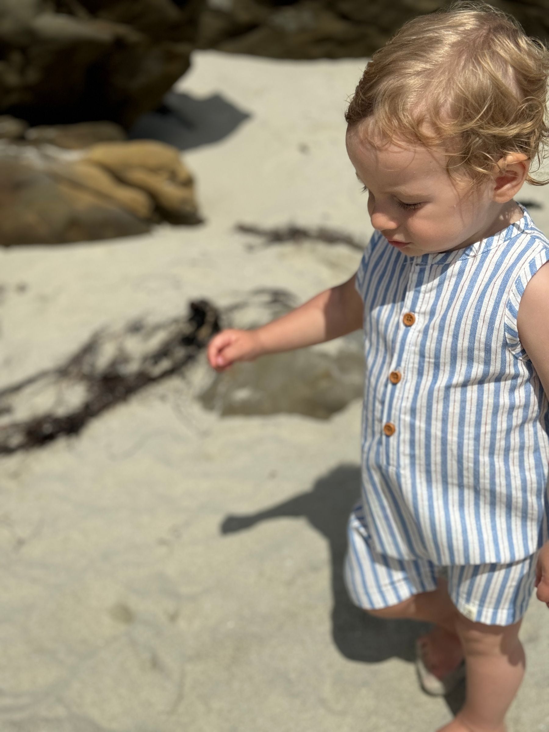 Cabin Playsuit - Blue Stripe