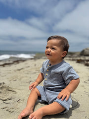 Camborne Henley Romper - Heathered Navy