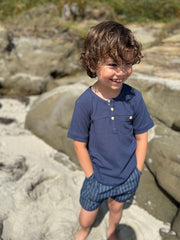 Boardwalk Short Sleeved Henley - Navy