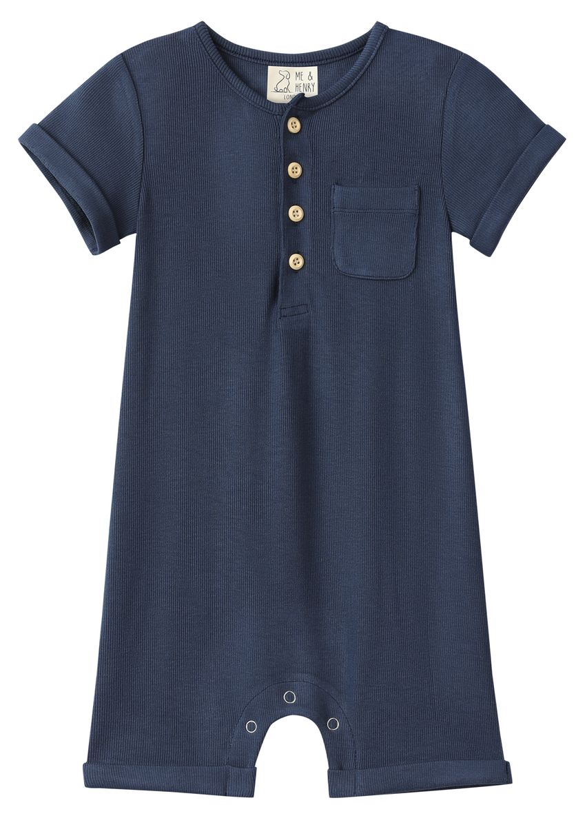 Camborne Henley Romper - Navy