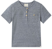 Boardwalk Short Sleeved Henley - Heathered Navy