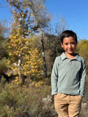 Spencer Polo - Beige/Green Stripe